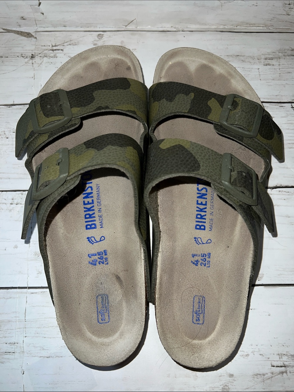 Birkenstock Womens Arizona Camo Green Sz 41 Women’s 10 - Picture 4 of 6